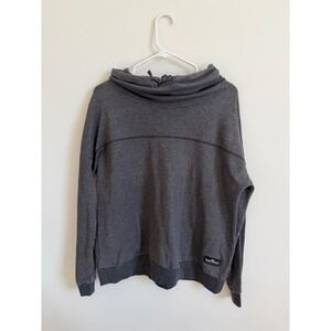 Simply Southern Womens Cowl Neck Sweatshirt Charcoal Gray Heather Pullover XL